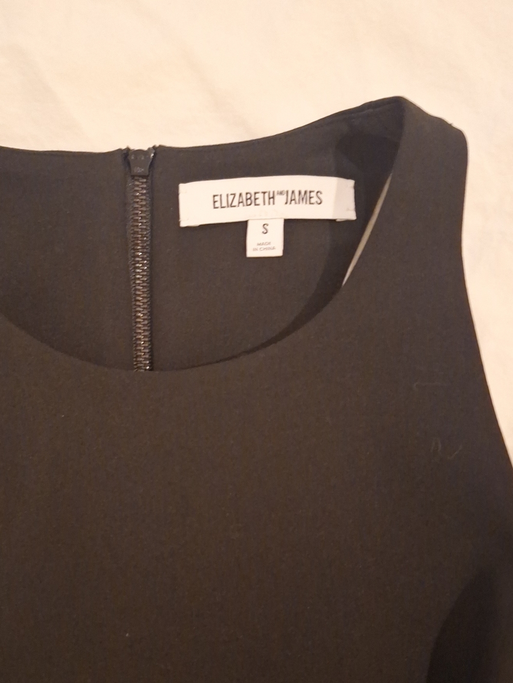 Elizabeth and James Black Sleeveless , back zip top